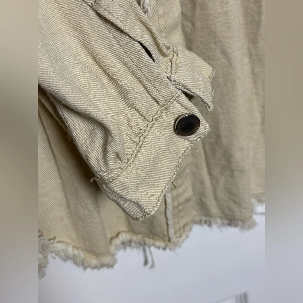 Distressed Tan Denim Jacket - Picture 5 of 11